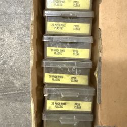 8 Packs Of Labalon Kofico clear push pins (also known as thumbtacks). 