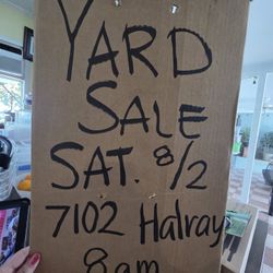 YARD SALE. Sat. 8/2