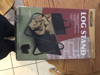 Log stand with canvas tote carrier, it’s that time of the year!