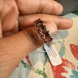 Sterling Silver 925 Natural Morganite Ring Size 7 # Wedding