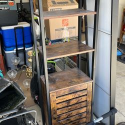 Metal Shelf With Storage 