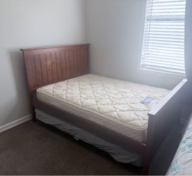 Twin Bed with Trundle and Mattresses