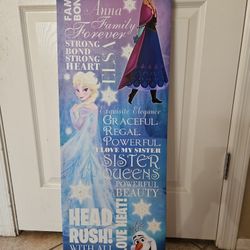 Disney Frozen Elsa & Anna Wall Art  Size 36" H x 12" W