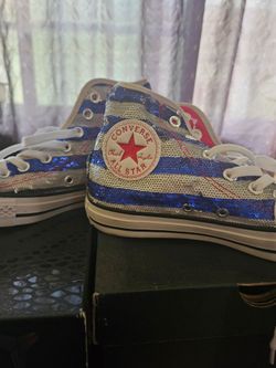 Converse hight top red, white,& blue. Perfect for 4th of July
