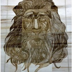 Boho Lion’s Head Engraving