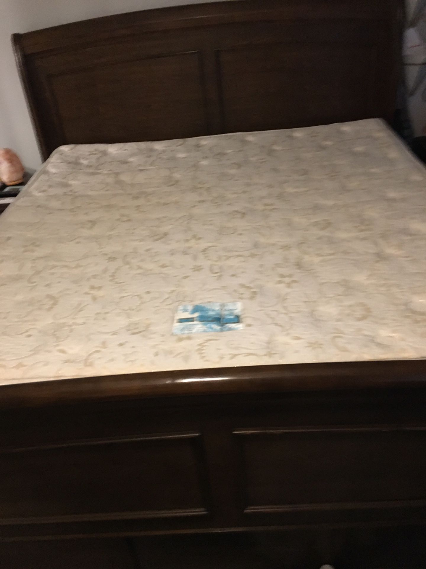 King size soft sided waterbed mattress & box spring for Sale in