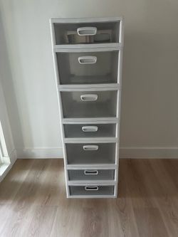 Sterilite white stackable storage drawers
