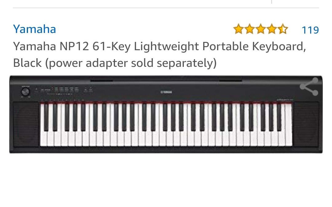 Yamaha 61 key portable keyboard