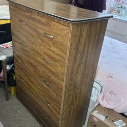 Used- Wooden  Light Brown Drawer 