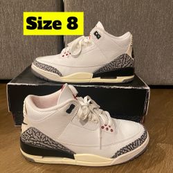 Nike Air Jordan 3 White Cement Reimagined Retro Shoe Size 8 Mens Sneakers 2023 DN3707-100