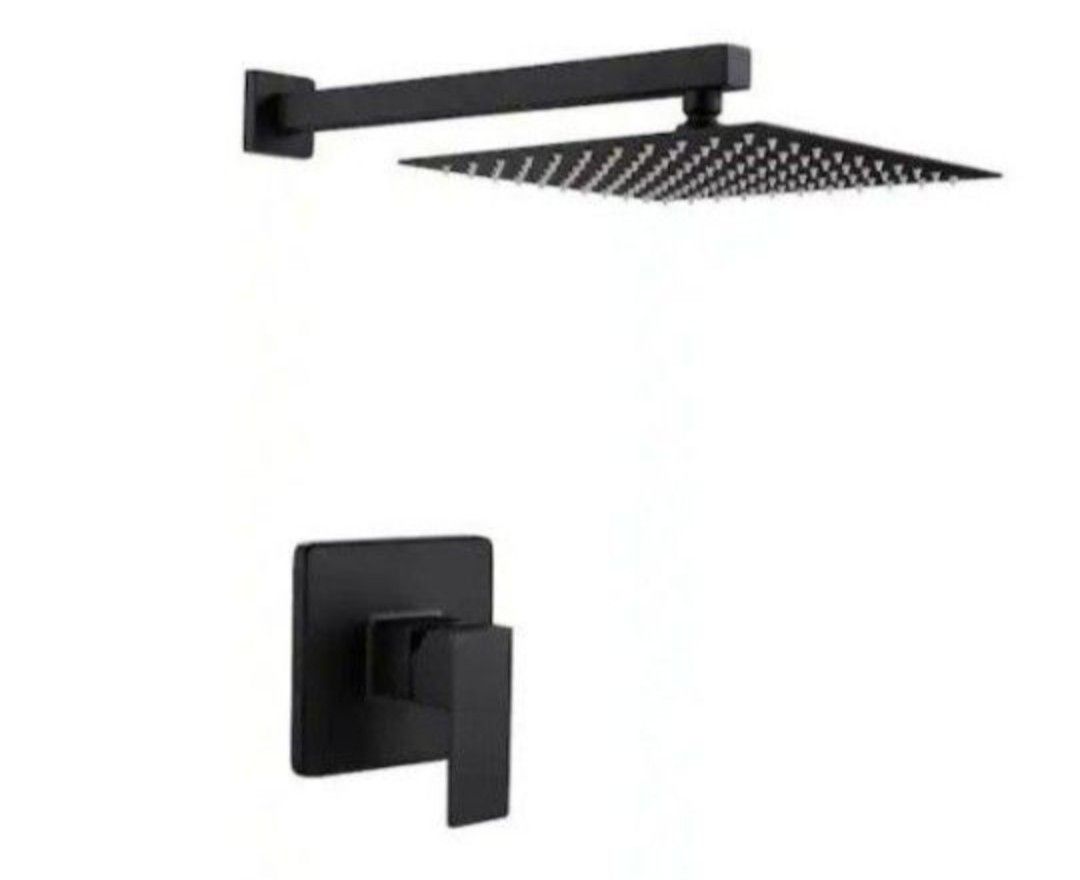 Fixed Shower System, Matte Black