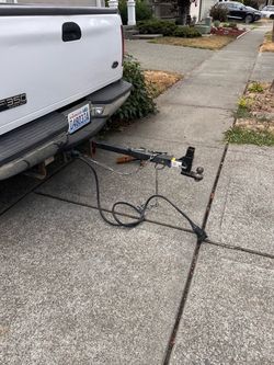 Extended hitch with drop hitch and 7 pin plug
