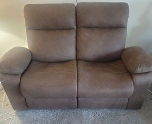 Reclining Loveseat Microfiber Brown  – Like New – $349