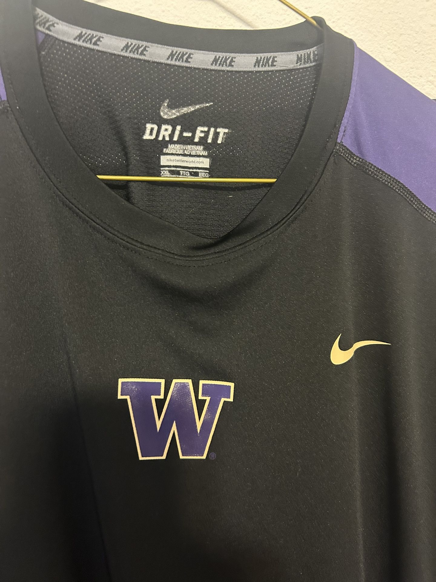 Mens Nike Dri Fit Washington Huskies Long Sleeve Workout Shirt XXL