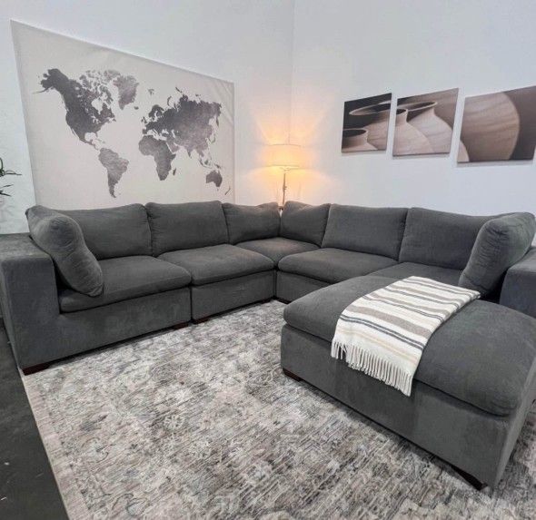Modern Gray Sectional Couch Like New