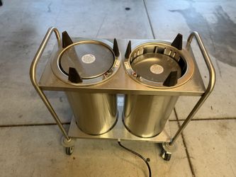 LAKESIDE Plate Dispenser Cart: Heated, 12 1/4 in Plate Size, 38 3/8 in Overall Ht, NSF Certified