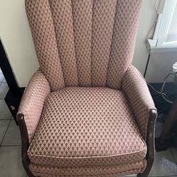 Vintage decorative accent chair newly upholstered approx H 30” back to floor W24” seat to floor 20”