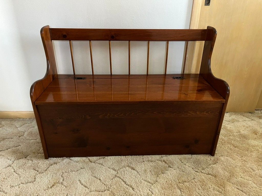 Wood Bench with Storage