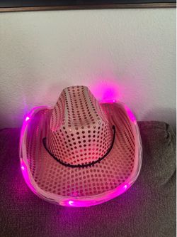 Pink light up cowgirl hat