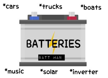 batteries: car/ trucks/ boats/ solar