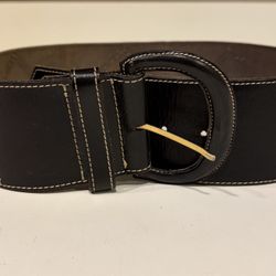 Women’s Large Wide Black Leather Belt