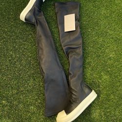 Rick Owens thigh-high flatform boots