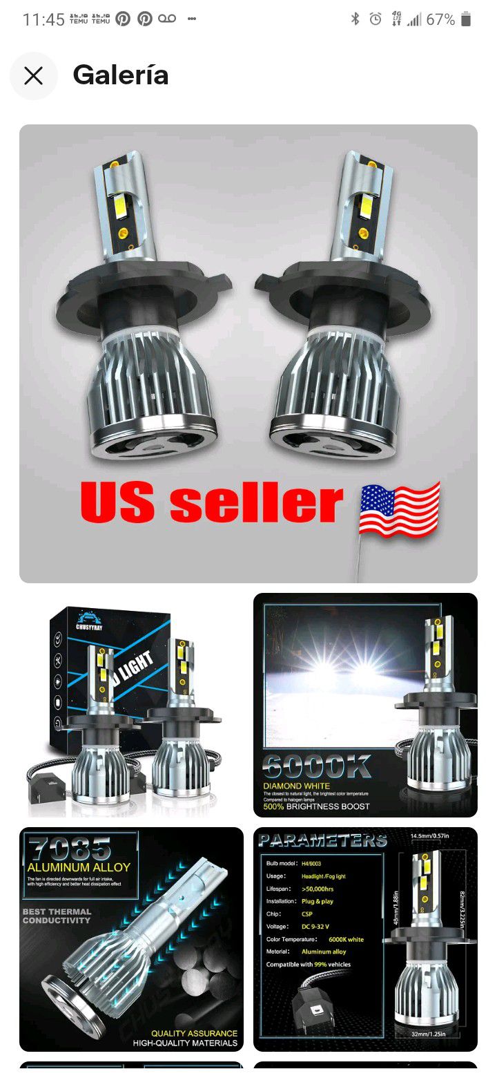 2x H4 9003 For Ski-Doo MXZ (contact info removed)-2007 Snowmobile 6000K LED Headlight Bulbs