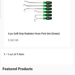 Snap On Hose Pick Set In Green