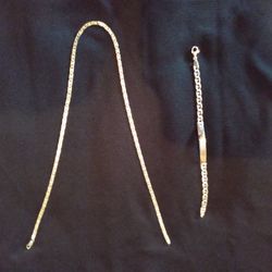 14k White Gold Chain And Bracelet 28 Grams Total$1700 Or Trade For Cargo Trailer