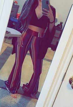 Boho Flare Pants And V Neck Long Bell Sleeve, 70's Outfit