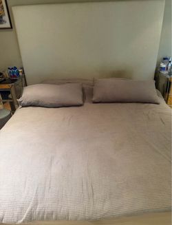 California King Upholstered Bed Frame – Minimal Use