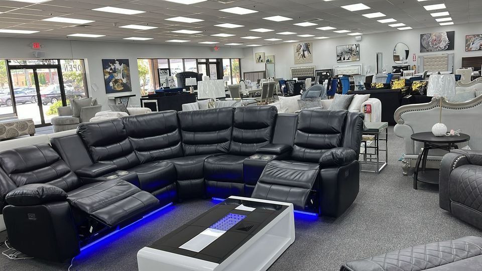 June Promotion Spacious Power Sectional with Built-In Bluetooth Speakers