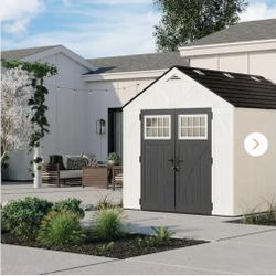 Suncast
Tremont 8 ft. W x 10 ft. D Plastic Resin Storage Shed with Floor (86 sq. ft.) in Ice Cube (White)