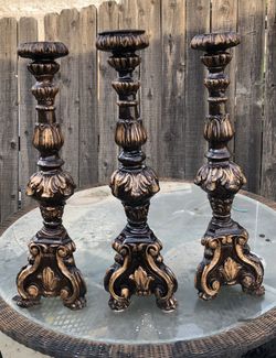 Three Heavy candle holders