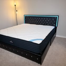 King Size Mattress And Bed Frame $650 OBO