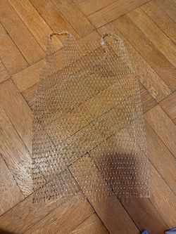 Crystal Rhinestone Mesh Overlay Top