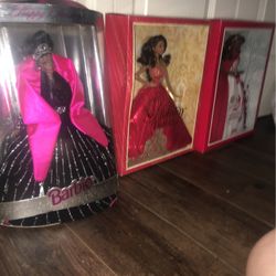 Vintage 1998 Holiday Barbie, 2014 Holiday Barbie,2010 Holiday Barbie