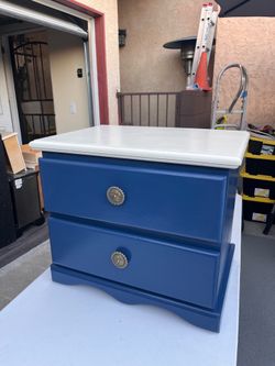 Deep sea blue nightstand