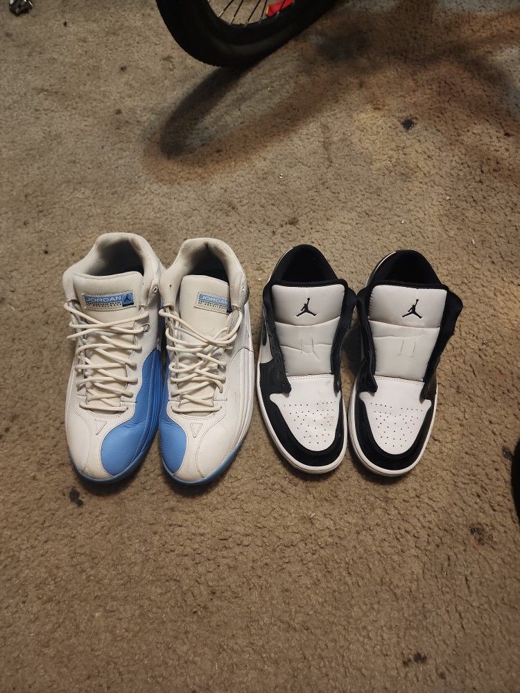 (Jordan Jumpman Team 1 White University Blue/white) (Air Jordan Lows Black)