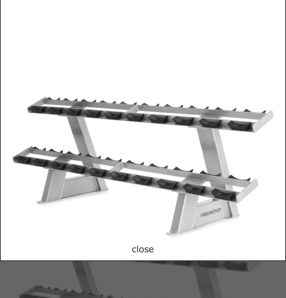 Freemotion Commercial Grade Dumbbell Rack 2 Tier 10 Pairs