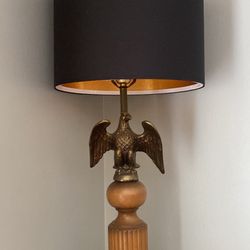 Gold And Black Vintage Americans Eagle Lamp