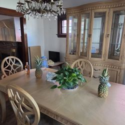 China Cabinet &  Table Set With Inside Lights