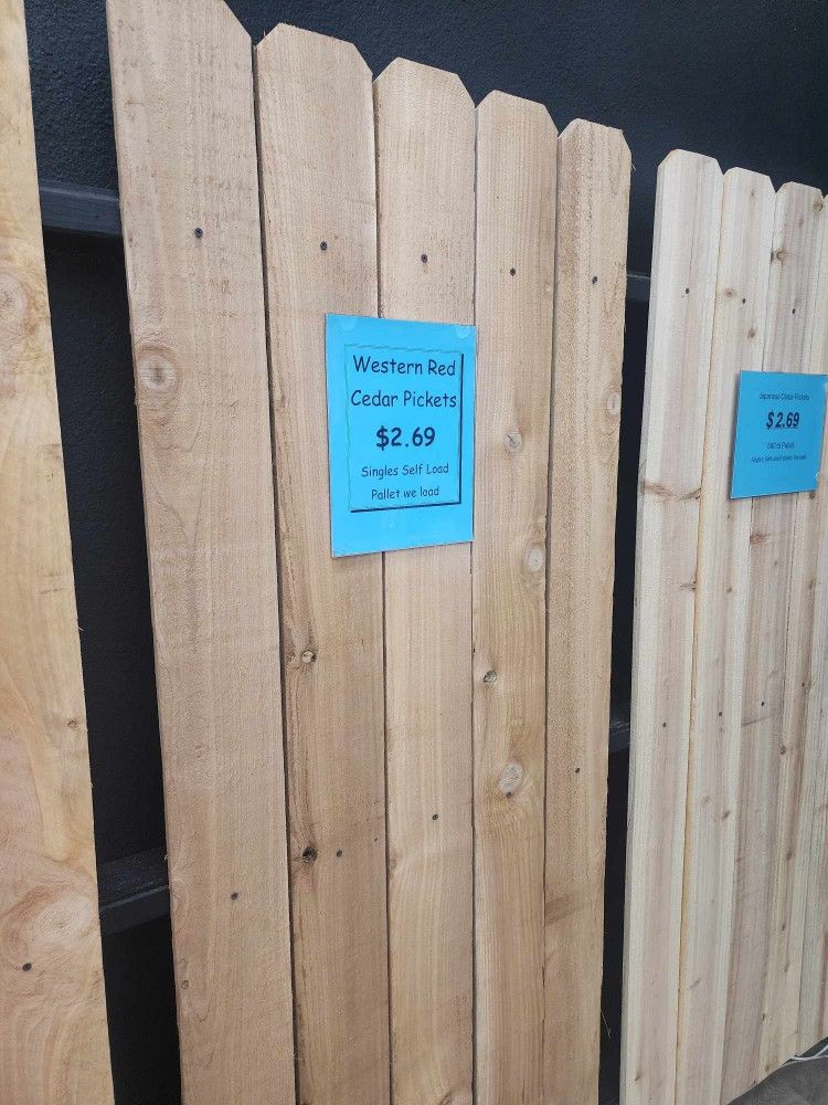 Cedat Fence Pickets/ Piquetes $2.29 and up