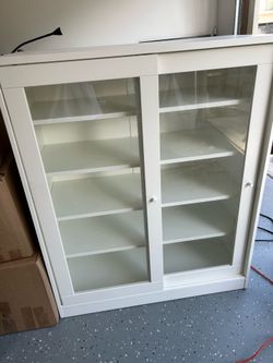 Ikea White Cabinet with Sliding Doors-FREE
