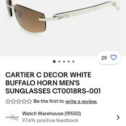 Sun Glases Cartier Horn