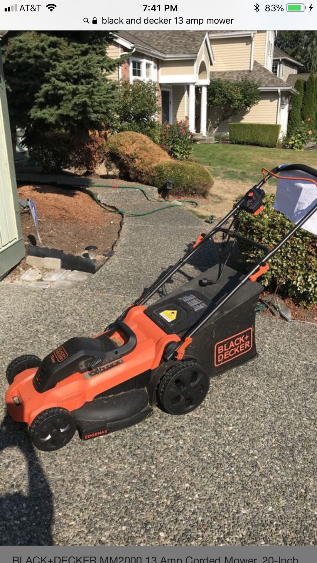 HEAVY DUTY BLACK AND DECKER ELECTRIC LAWN MOWER