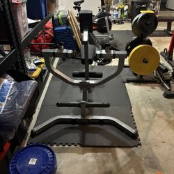Adjustable Seated Row Machine Back+Free Olympic Sleeve Adapters