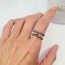 925 Sterling Silver Unisex Cuff Ring Band Gift