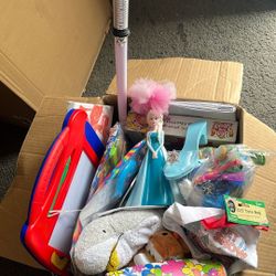 Box Of Misc Toys, Activity Games, Match Cards, Crayons, Books… All for $20 Or Best Offer