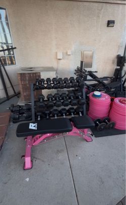 RITFIT RUBBER DUMBELLS WITH RACK
